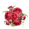 Fleurs décoratives mode fleur de rose artificielle réaliste longue durée fête à la maison faux attrayant