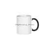 Tasses 11Oz Sublimation Blanc Tasse En Céramique Personnalité Transfert De Chaleur Ménage Tasse D'eau Diy Tasses À Café Cadeau De Noël Drop Delivery H Dhdhu