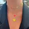 Necklaces 2022 summer new women jewelry Neon enamel heart choker larait necklace tennis chain colorful jewelry high quality