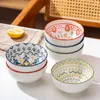 Tigelas de cerâmica de 4,8 polegadas Pratos para servir utensílios de cozinha Ramen Talheres Pratos de porcelana da China