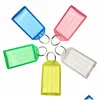 Chaços de chaves colorir plástico tag de teclado pingente de chaves el diy tags cartões anel 5 cores Drop entrega acessórios de moda DHGJ2