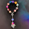 Bracelets 10pcs Top Quality Polymer Clay Colorized Beads Catholic Rosary Bracelet Women Religious Jesus Crucifix Bracelet