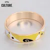 Bangle New Design Ethic Enilic Emali Color Art Szerokie Banlesa ze stali nierdzewnej dla kobiet