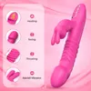 vibratore di stimolazione del punto G del coniglio delle donne presa di fabbrica vibratore vibrante e riscaldante con spinte rosa rossa giocattolo del sesso per adulti gioco clitorideo
