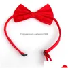 Vêtements pour chiens Mode Pet Bow Tie Réglable Animaux Accessoires Pure Color Bows Party Décoration Bijoux Drop Delivery Home Garden Suppli Dhkqq