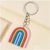 Keychains Lanyards Rainbow Keychain Cartoon Bag Decoration Pendant Keyring 3 Colors Drop Delivery Fashion Accessories Dh41S