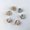 Designer Collection Fashion Style Women Lady Stud Earrings Inlay Cubic Zircon Diamond Black Spots Leopard Head Plated Gold Color Ear Clip