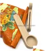 Cuillères À Café En Bois Avec Sac Clip Cuillère À Soupe Hêtre Massif En Bois Mesure Scoops Tea Bean Cuillère Clips Cadeau Drop Delivery Home Garden Dhkxh