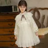 Robes de fille élégante fille blanche Lolita princesse fête d'anniversaire dentelle sangle graphique mariage enfants robe Vintage vêtements G220523