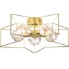 Lampadari Romantico Stella a cinque punte Lampadario a LED in oro Illuminazione Decorazioni per la casa Luce Soggiorno Camera da letto Luci per interni Forte