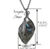 Hand Woven Natural Irregular Labradorite Creative Retro Pendant Necklace Shimmer Stone Handmade Diy Originality Pendant Fashion Charm Jewelry