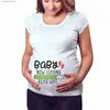 Topy macierzyńskie TEE 2020 Zupełnie nowe kobiety ciążowe ubrania dziecko teraz ładowanie Pls czekaj t-shirt macierzyńskie letnie koszulki z krótkim rękawem T230523
