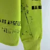 Abbigliamento firmato Felpe da uomo Felpe con cappuccio Amires Am Amies High Street Fashion Brand New Graffiti Lettera Stampa Verde fluorescente Moda versatile Girocollo Swea