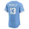 Anpassade basebolltröjor 7 Bobby Witt Jr. Bo Jackson Salvador Perez Franmil Reyes Michael Massey Hunter Dozier Zack Greinke Vinnie Pasquantino Edward Olivares Jersey