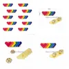 Party Favor Long Rainbow Brosch Heart Shaped Iron Fjäril Buckle Lapel Pin Kläder Krage Söt Creative Badge Drop Delivery Home Dhhy6