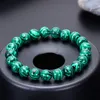 Bangle 8mm 10mm 12mm Malachite Stone Handmade Beaded Bracelet For Women Men Friend Jewelry