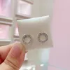 Crystal Diamond Circle Stud Earring voor Pandora Authentieke Sterling Silver Wedding Party Oorbellen Designer Sieraden voor Dames S925 Logo Earring met originele doos