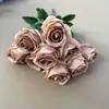 Dekorativa blommor konstgjorda siden rosor bukett bröllop pografi blomma arrangemang rekvisita hem vardagsrum el rosa blå falsk ros