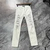 Rasgado amari amirl Patch amirlies am Mens amis imiri Branco amiiri AM Flor Designer Roupas Jeans es Jeans Caju Calças Jeans 843 es Trendy High Street Slim Fitti BQ9O