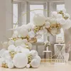 Andra evenemangsfest leveranser 103 st/set beige balloon garland kit sand vit krom guld latex globos bröllop dekoration födelsedag baby shower party bakgrund 230523