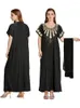 Etniska kläder Ramadan Abaya Turkiet Islam Pakistan Muslim Hijab Modest Long Dress Abayas For Women Robe Longue Femme Musulmane Scarf