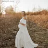 Maternity Dresses Pregnancy Vintage Boho Clothes Summer Shouldless Floral Pregnancy Photogrpahy Dress Maternity Maxi Gown Dresses for Photo Shoot T230523