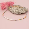 Chaînes Go2Boho collier de perles d'eau douce bijoux de mode multicolore minuscule verre perlé colliers ras du cou pour les femmes