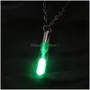 Pendant Necklaces Fashion Crystal Necklace Hourglass Bottles Quicksand Creative Luminous Wishing Bottle Valentines Day Gift 3 Colors Dh8Ev