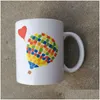 Mugs 11Oz Sublimation Blank Ceramic Mug Diy Handle Coffee Cup Solid Color Heat Transfer Household Personalized Water Cups Creativity Dhi1M