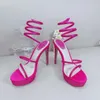 Rene Caovilla Stiletto Obcasy Sandały Sandały Ludowe Projektanci Ubranie Buty Kobiety Slipers Cleo Margot Sandals Sandals Rhinestone Sandal 35--42 Oxxooo