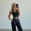 Design Mode Printemps/Été Nouveau Tempérament Européen et Américain Vêtements de Banlieue en Cuir Mode Nouveau Produit Vêtements en Cuir pour Femmes Slim Fit Vest Top