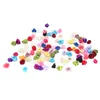 Decoratieve bloemen 100 stcs 10 mm Mix kleur kleine rozenbloem mini handgemaakte satijnen lintkop bruiloft plakboekdecoratiekleding