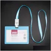 Favor de festas 5 cores Cards Plastic Card Titular Color ID do aluno Bag de armazenamento TAL Cartões de trabalho com lanyard Drop Drip Home Garden F Dh3VB