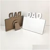 Marcos y molduras Papá Transferencia de calor Mdf P O Marco Sublimación Álbum de bricolaje en blanco Decoración de escritorio en el hogar Adornos Regalo del día del padre Dhua4