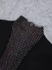 カジュアルドレス長袖包帯ドレス2023女性のブラックボディコンエレガントなセクシーなイブニングクラブパーティー高品質の夏