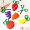 Scissors Childrens Stainless Steel Hand Tools Creative Fruit Magnetic Sticker Cartoon Drop Delivery Home Garden Dh6Qg