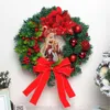 装飾的な花聖なるクリスマスの花輪が玄関のキリストの誕生30cmでシーンを照らします