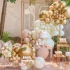 Andra evenemangsfest leveranser 103 st/set beige balloon garland kit sand vit krom guld latex globos bröllop dekoration födelsedag baby shower party bakgrund 230523