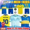 Spelarfans version Boca Juniors Soccer Jerseys 22 23 24 Carlitos Retro Maradona Tevez de Rossi 2023 Home Away Third Thailand Football Shirt Men sätter uniform