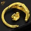 Bangle Xuhuang Dubai Charm Gold Color Bangles z pierścieniem Miedziana biżuteria dla kobiet panowie afrykańska arabska bransoletka Prezenty Party Prezenty