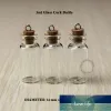 All-match 3ml Mini petites bouteilles en verre flacons bocaux avec bouchons décoratifs bouteille de tube à essai en verre bouché avec liège pour pendentifs mini 50pcs