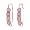 Brosches Louleur 5st/Lot Fashion Colorful 4 Pearls Brosch Pins For Lady Crystal Piercing Pin Women Collar Accessories