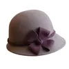 Cappelli a tesa avari Lana invernale da donna con decori floreali Tutti i fiammiferi Moda fedora Retrò eleganti secchi Cappello autunnale causale all'aperto