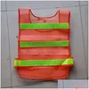 Reflecterende veiligheidsvoorziening Kleding Vest Hollow Grid Working Constructie Verkeer Verkeer Verkeer Office School Business Industria Dht7i