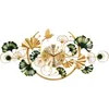 Wanduhren Chinesischen Stil Uhr Wohnzimmer Home Fashion Anmutige Kreative Quarz Ginkgo Blatt Dekoration ClockWall