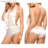 Dames slaapkleding dames nachtdress sexy kanten satijnen gladde zijden nachtkleding halter slaapkleding set nachtjaars voor vrouwelijke diepe n nek hete nachtjurk slijtage t230523