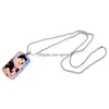 Pendentif Colliers Sublimation Collier Blanc Transfert De Chaleur Pet Dog Tag Diy Creative Cadeau Fournitures Drop Delivery Bijoux Pendentifs Dhne4