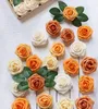 Fleurs décoratives 25pcs Mefier Maison Artificielle Soleil Jaune Ombre Mousse Roses Avec Tige Pour DIY Mariage Anniversaire Décoration Faux Rose