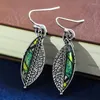Dangle Earrings Bohemia For Women Geometric Alloy Classic Vintage Tribal Fashion Green Stone Drop Party Jewelry Gift