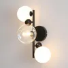 Wall Lamp Nordic Vintage Style Art Magic Beans LED Glass Ball Mirror Light Living Room Bedroom Cafe Decor Sconce Lighting